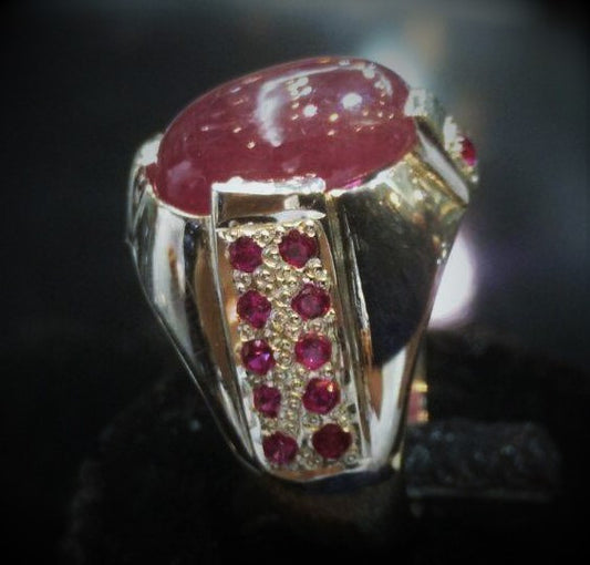 خاتم رجالي بحجر الياقوت