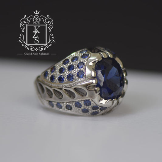 خاتم رجالي فضة بحجر الزفير